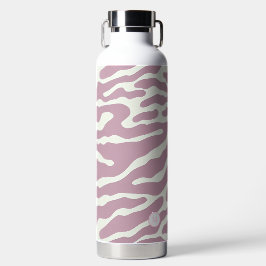 Botella De Agua Patrón moderno abstracto de líneas onduladas rosa 