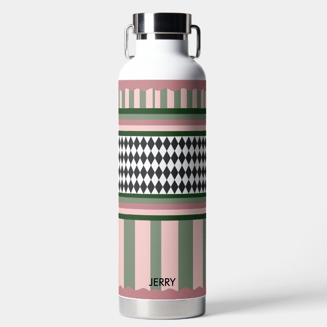 Botella De Agua Patrón moderno personalizado (Delantero)