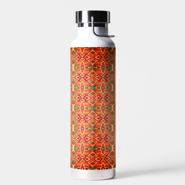 Botella De Agua patrón naranja y verde (Izquierdo)