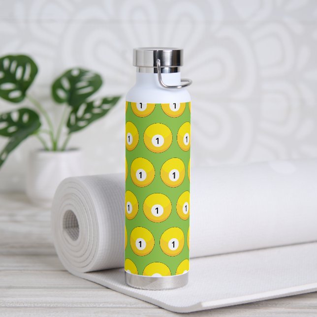 Botella De Agua Patrón número uno de la bola amarilla Billiard (Yoga)