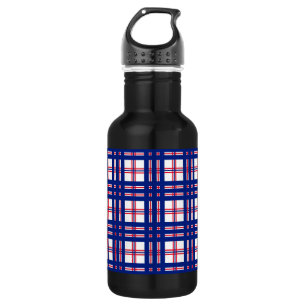 Botella De Agua Patrón revestido rojo azul blanco