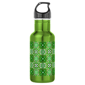 Botella De Agua Patrón Rico Verde Patrón