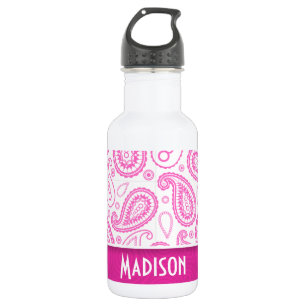 Botella De Agua Patrón rosa Paisley