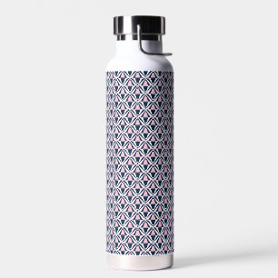 Botella De Agua Patrón rosa y azul divertido