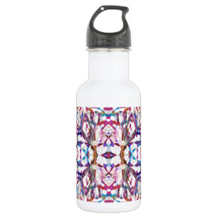 Botella De Agua Patrón simétrico rosado