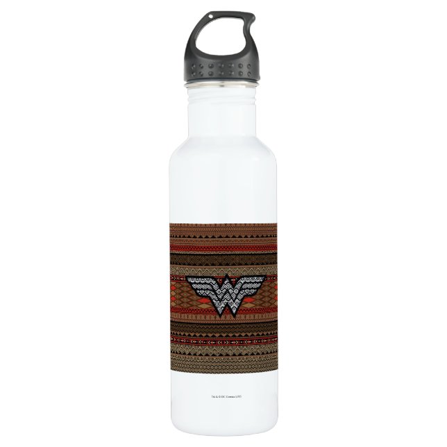 Botella De Agua Patrón tribal de mujer maravilla (Anverso)