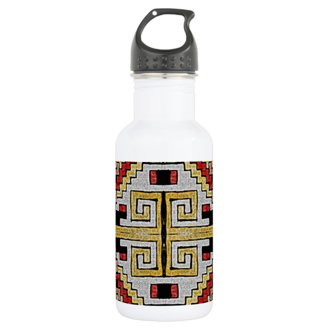 Botella De Agua Patrón tribal/étnico geométrico (Anverso)