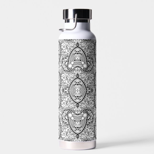 Botella De Agua Patrones blancos negros pequeños (Derecha)