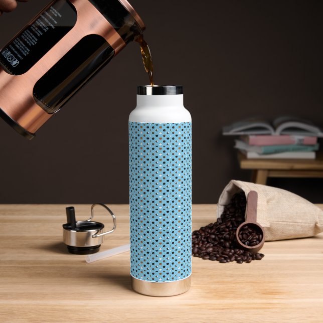 Botella De Agua Patrones de gato chic elegantes (Café (girado))