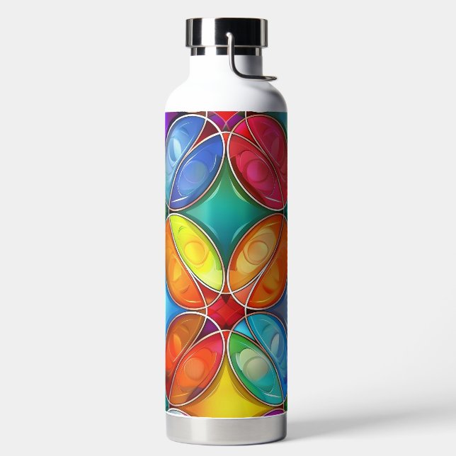 BOTELLA DE AGUA PATRONES DE VIDRIO DE COLOR BRILLANTE (Izquierda)