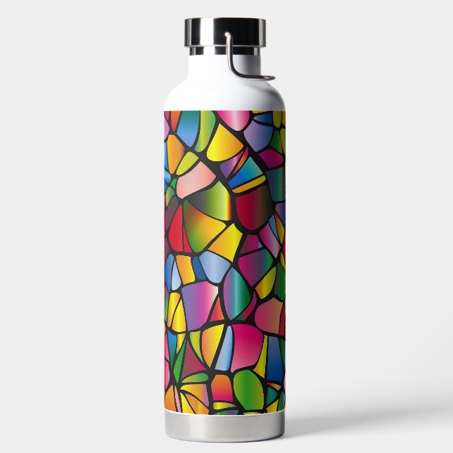 BOTELLA DE AGUA PATRONES DE VIDRIO DE COLOR BRILLANTE (Izquierda)