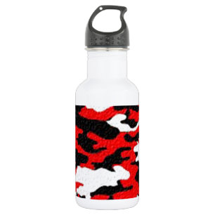 Botella De Agua Patrones rojos de camuflaje
