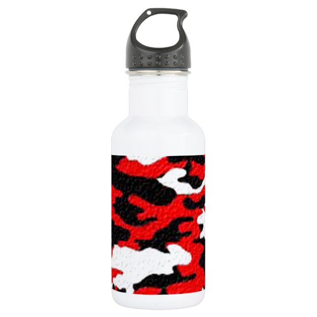 Botella De Agua Patrones rojos de camuflaje (Anverso)