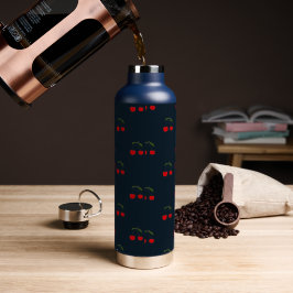 Botella De Agua Patrones rusos modernos de cerezas