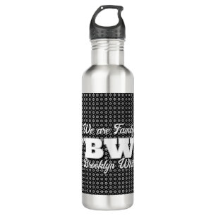 Botella De Agua PatrónMandala Mariposa blanca y negra personalizad