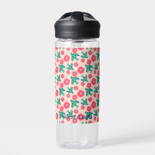 Botella De Agua Pattern_8_camellia y bird_2