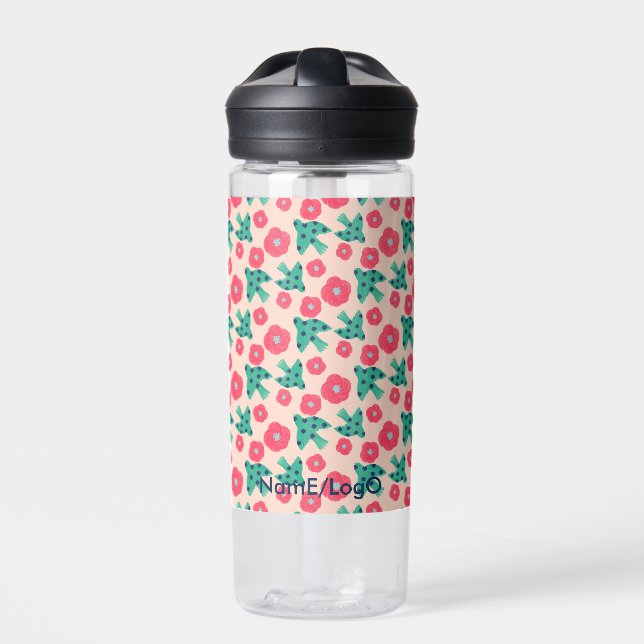 Botella De Agua Pattern_8_camellia y bird_2 (Delante)
