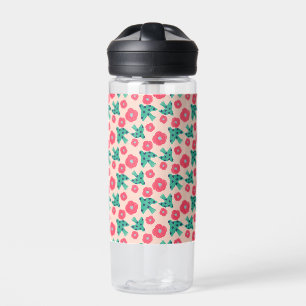 Botella De Agua Pattern_8_camellia y bird_2