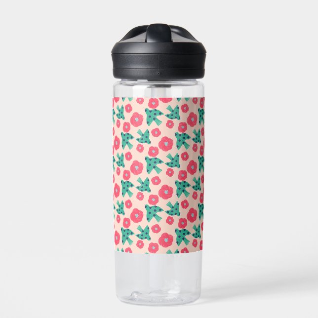 Botella De Agua Pattern_8_camellia y bird_2 (Delante)