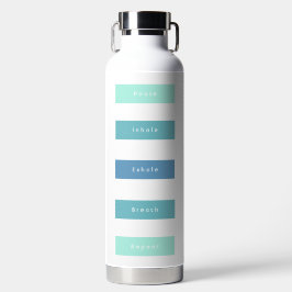 Botella De Agua Pausa azul verde personalizada Pausa inhalatoria