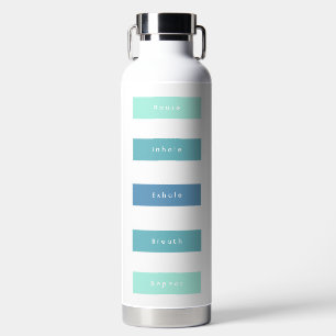 Botella De Agua Pausa azul verde personalizada Pausa inhalatoria