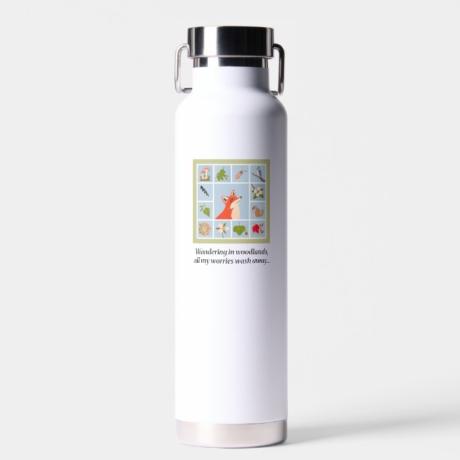 Botella De Agua Pause Tiles Woodland Walk 22oz Water Bottle (Delantero)