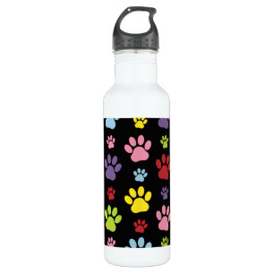 Botella De Agua Paws coloridos, Patrón de pata, Impresiones de pat