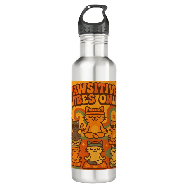 Botella De Agua Pawsitive Vibes Only (Anverso)