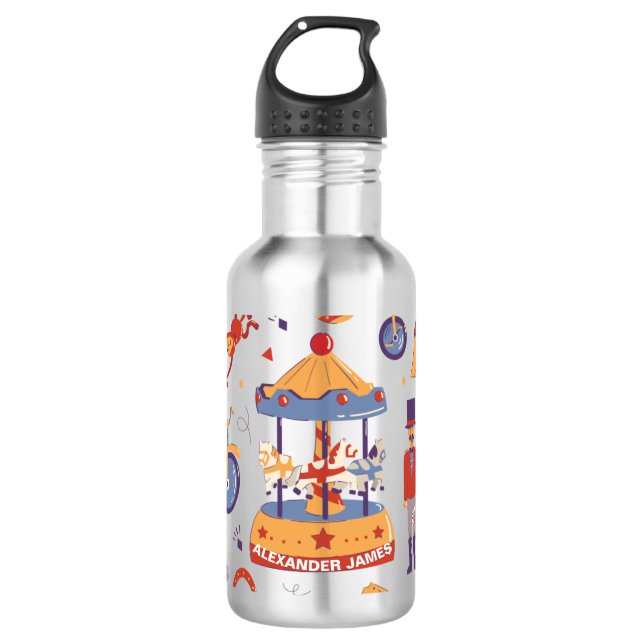 Botella De Agua Payaso del circo de cumpleaños de niños en el carn (Anverso)