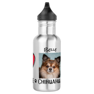 Botella De Agua Paz Amor a los amantes de los perros Chihuahua