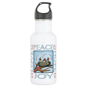 Botella De Agua Paz, amor, alegría, esperanza