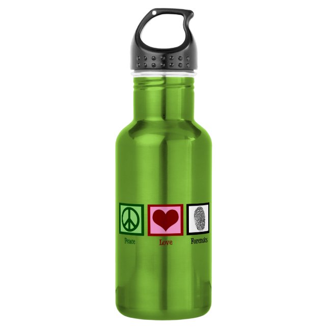 Botella De Agua Paz Amor Forense (Anverso)