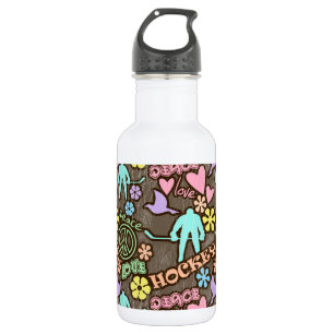 Botella De Agua Paz, amor, hockey