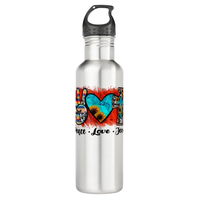 Botella De Agua Paz Amor Jesús Gracioso Cristiano, Amor Como Jesús (Anverso)