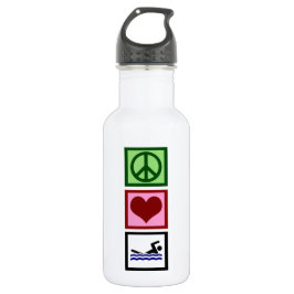Botella De Agua Paz Amor Natación