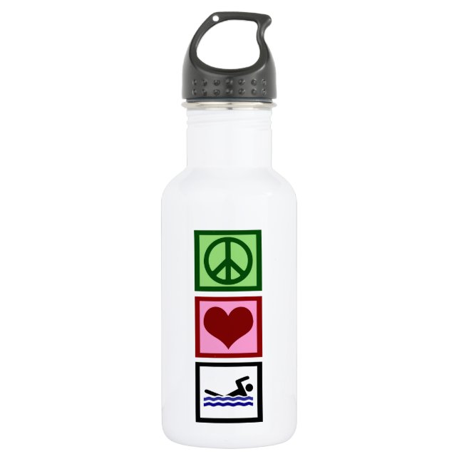 Botella De Agua Paz Amor Natación (Anverso)