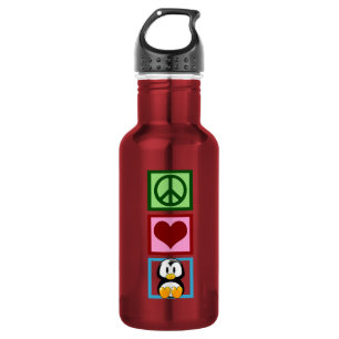 Botella De Agua Paz Amor Pingüinos