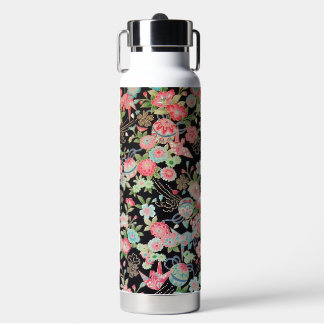 Botella De Agua Paz Orizuru y Flor, Diseño Japonés