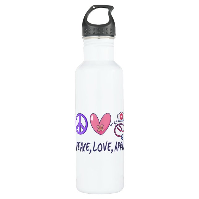 Botella De Agua Peace Love APRN (Anverso)