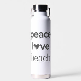Botella De Agua Peace Love Beach Lover | Premium Modern Statement 
