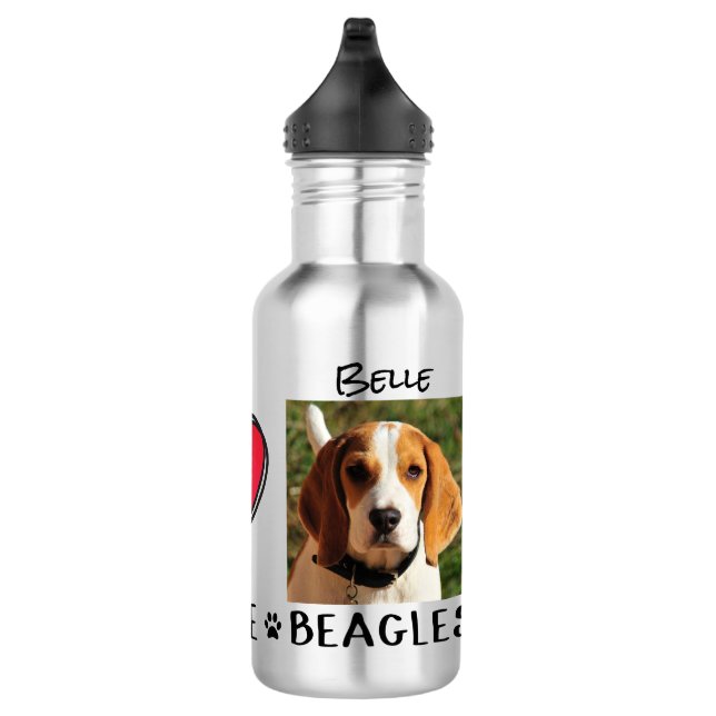 Botella De Agua Peace Love Beagles Dog Avers (Derecha)