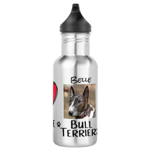 Botella De Agua Peace Love Bull Terriers Perros Amantes