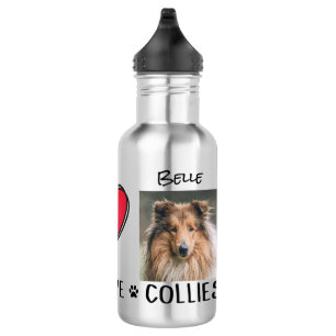 Botella De Agua Peace Love Collies Dog Lovers