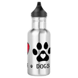 Botella De Agua Peace Love Dogs Lovers
