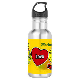 Botella De Agua Peace Love Happiness