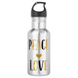Botella De Agua Peace Love Heart