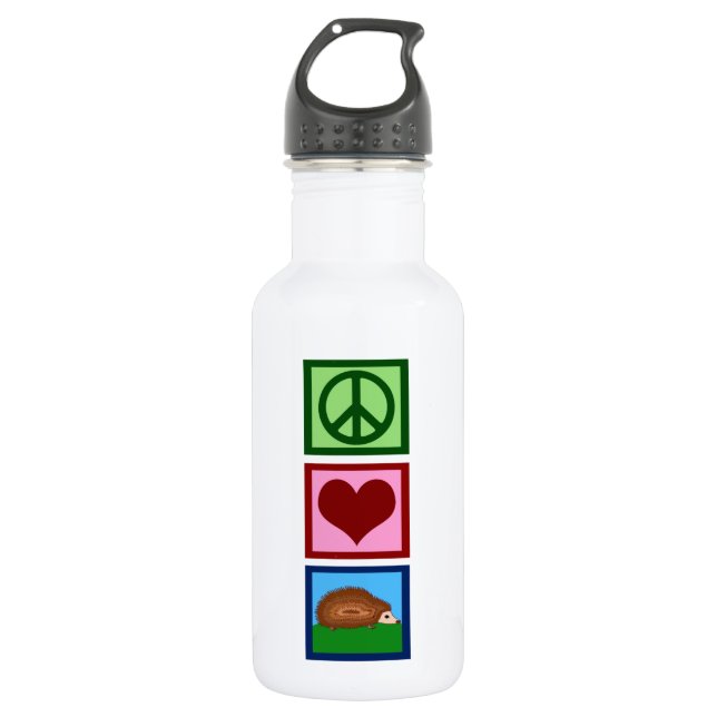 Botella De Agua Peace Love Hedgehogs (Anverso)