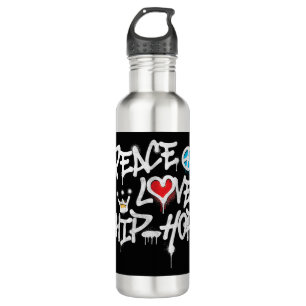 Botella De Agua Peace Love Hip Hop Dance