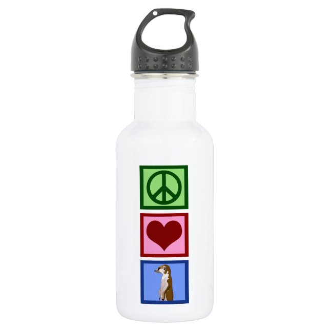 Botella De Agua Peace Love Meerkats (Anverso)