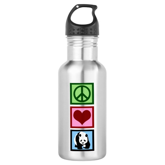 Botella De Agua Peace Love Pandas (Anverso)